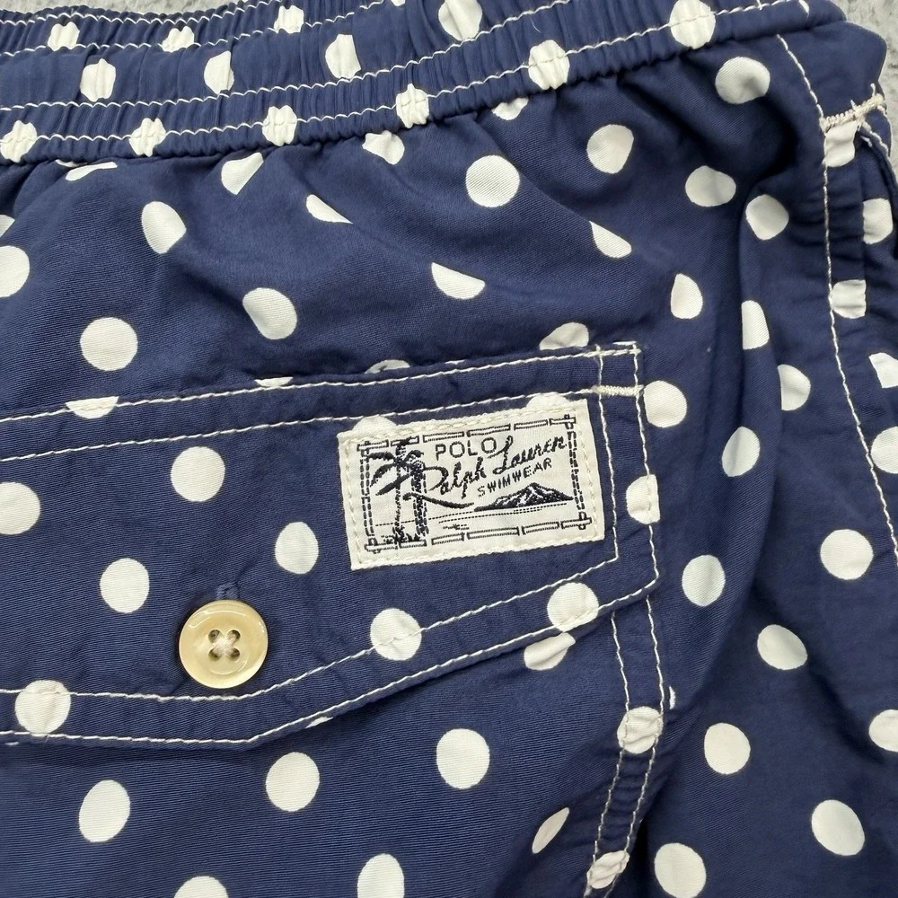 Polo Ralph Lauren Swim Trunks Men M Blue Polka Dots 5